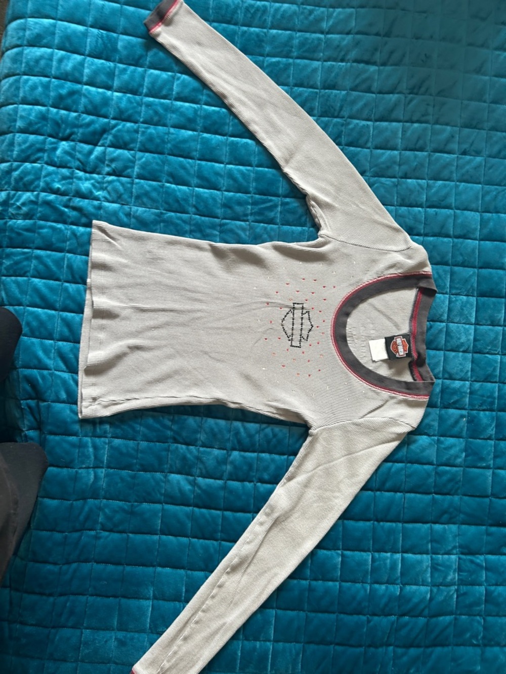 Harley-Davidson Gray Long Sleeve Women’s 100% Cotton Top